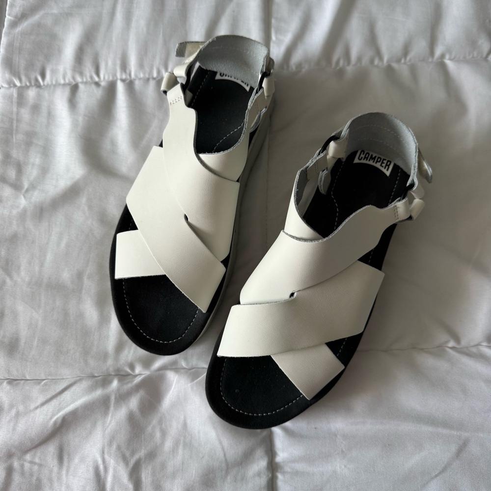 Camper Oruga Up White Leather Platform Sandal - Picture 4 of 8